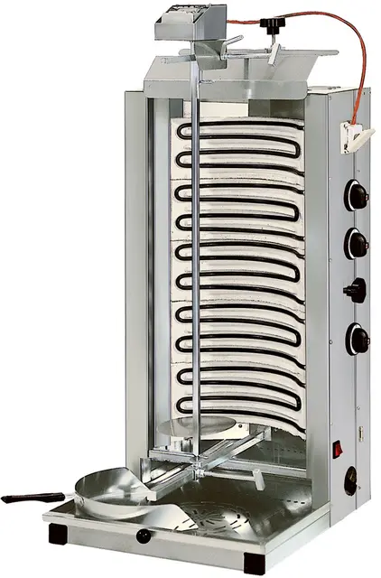 Kebabgrill, elektrisk Tre soner og 6 varmeelement
