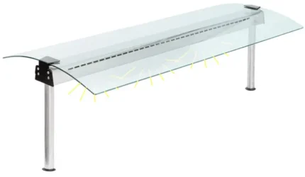 Pusteskjerm med lys. 2/1 GN. Rustfri opplagring med buet glass Varenr:100019498